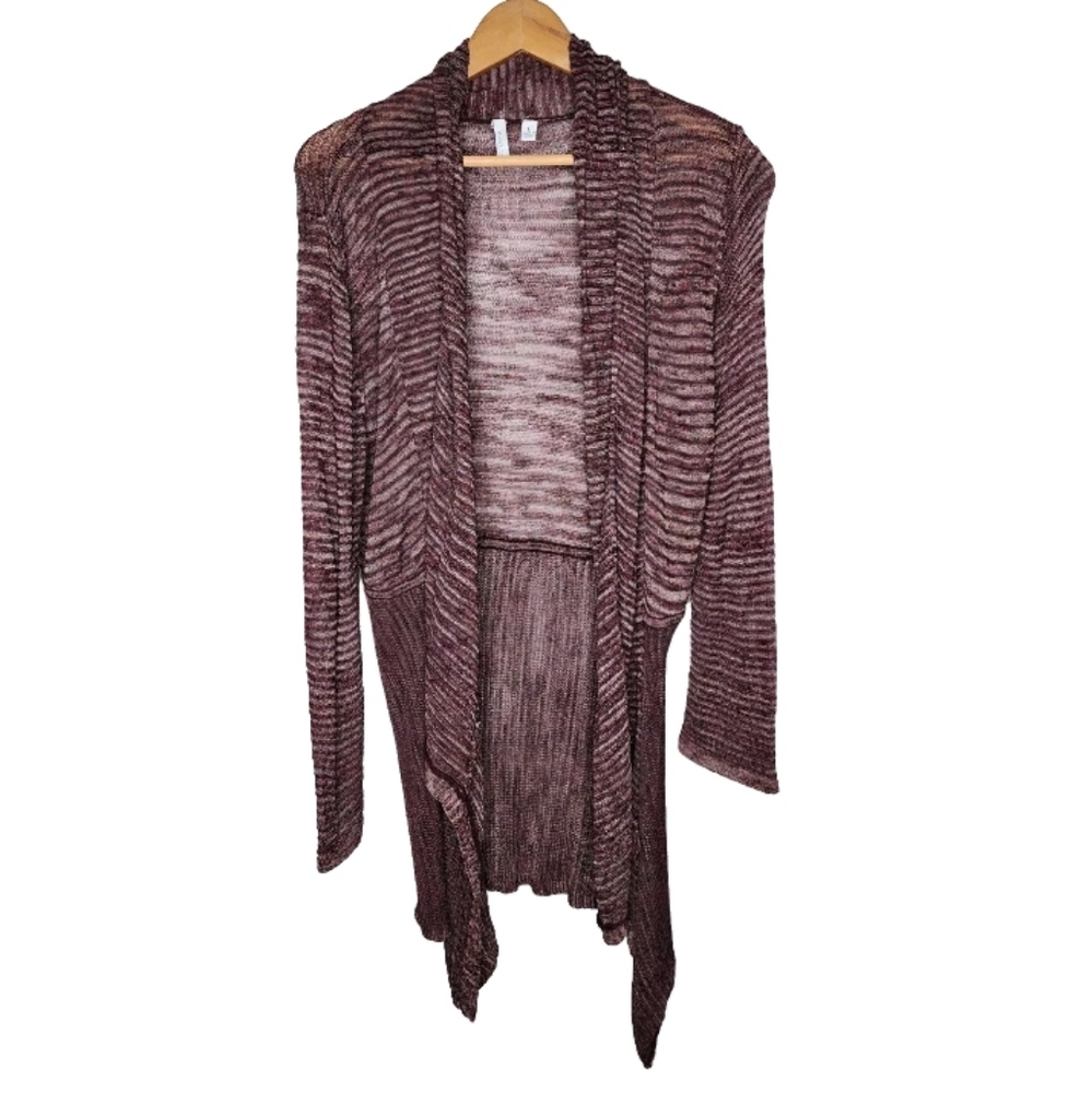 Beatrix Ost Maroon Waterfall Cardigan Size L